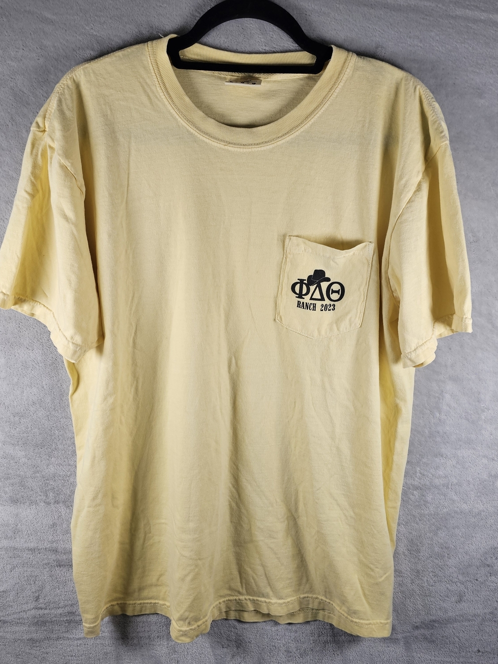 Comfort Colors Sz. Large Men's Phi Delt Ranch Jameson Rodgers Cowboy Graphic Tee